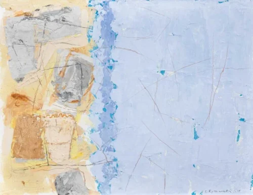 romanelli-artista-venezia-opere-45-parallelo-2019-1-e1688477777138 Lucia Romanelli Opere 1971-2021 45° parallelo | Tecnica mista su cartone | 62×48 cm | 2019