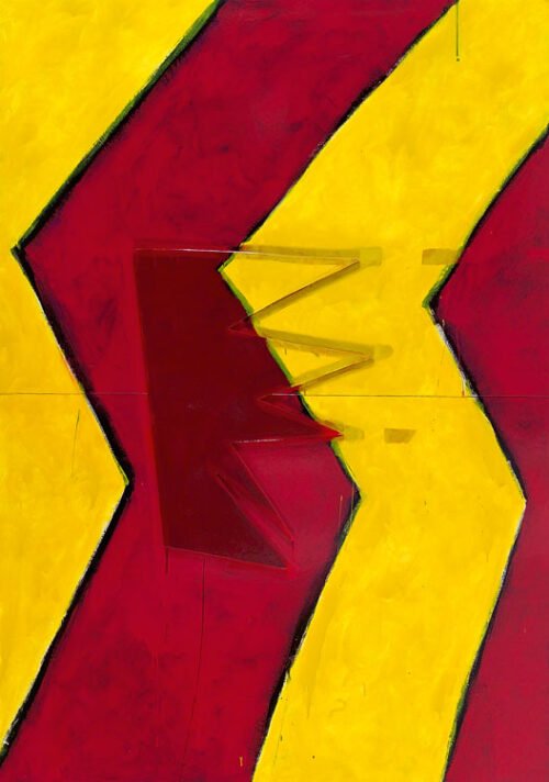 Gianfranco-Notargiacomo-Rosso-e-giallo-senzauntitolo,-2007-Smalto-su-tavola-con-inserto-cm-230-x-165 notargiacomo asdrubali dittico catalogo galleria marchetti roma rosso e giallo senzauntitolo