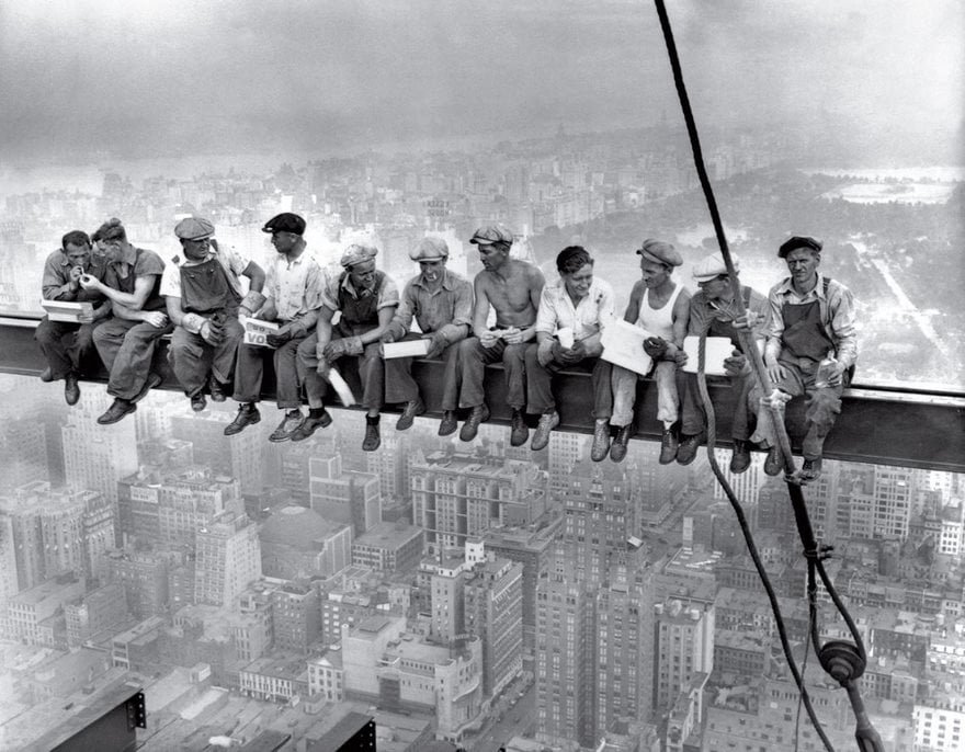 100 fotografie mondo Time Lunch Atop A Skyscraper