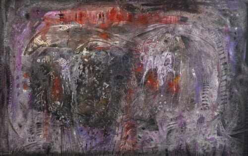 2017-Silenzio-della-notte,-2017,-acrilico-su-tela,-cm.-100x150 Abdallah Kaled la patria interiore galleria nino sindoni 2018 silenzio della notte