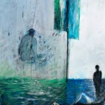 Uomo pensieroso vicino al mare nader viaggio