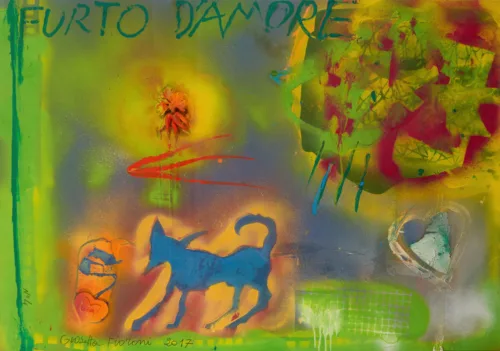 GIOSETTA-FIORONI-1 giosetta fioroni La scrittura delle farfalle Opere su carta 1959-2021 Senza titolo 2021 Furto d’amore, 2017