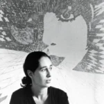 Giosetta Fioroni davanti a una sua opera nei primi anni 60 1 1