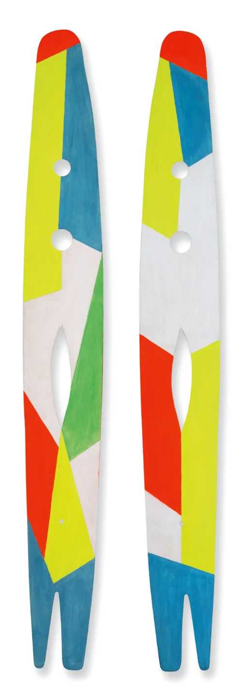 Oceanica, 1973-74 tempera e tecnica mista su legno cm 256 x 32 x 2 giulio turcato un’arte oceanica viareggio pegoraro 1973