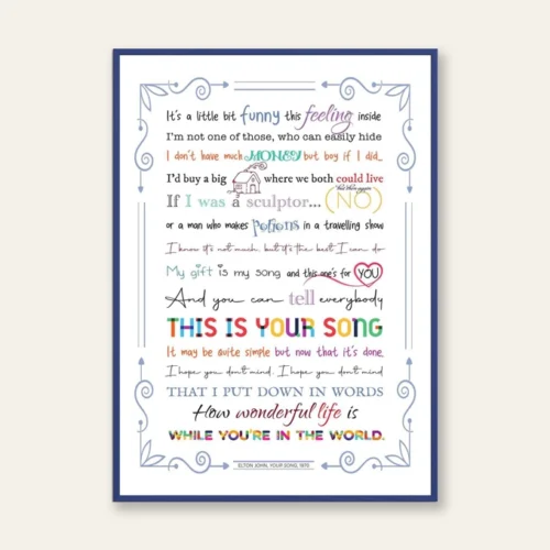Home 3 poster fine art your song elton john