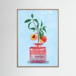 Poster fine art . Albero di pesco in vaso