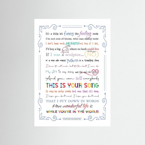 Home 4 Poster fine art . Your song elton john
