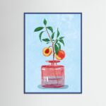 Poster fine art . Albero di pesco in vaso
