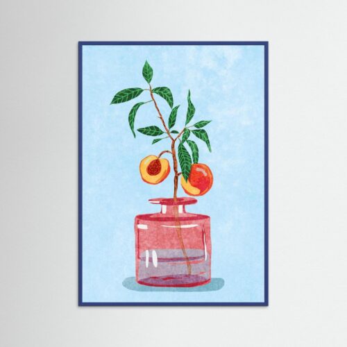 Poster fine art . Albero di pesco in vaso