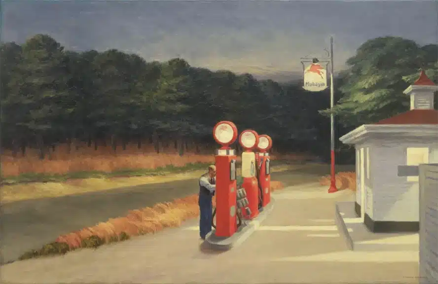 Stazione di servizio al crepuscolo