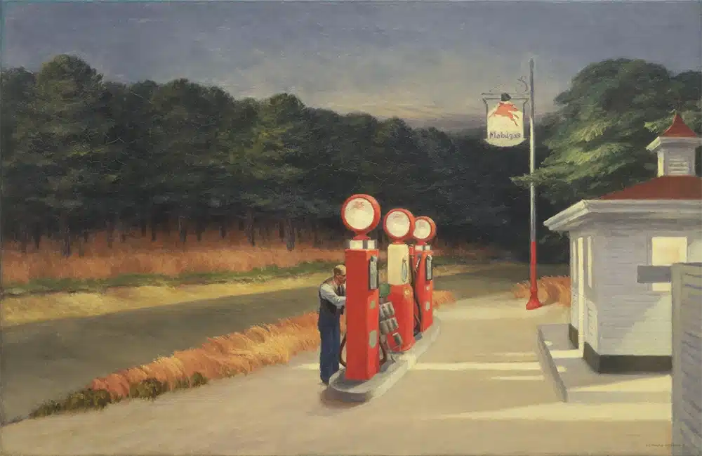 Stazione di servizio al crepuscolo