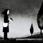 Ragazza in un paesaggio monocromatico persepolis marjane satrapi