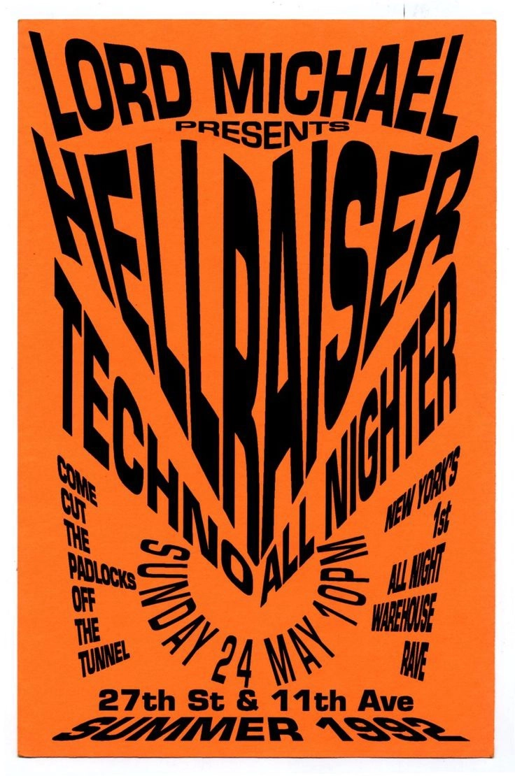 Volantino da club, cultura nightlife anni Ottanta-Novanta, New York 1992