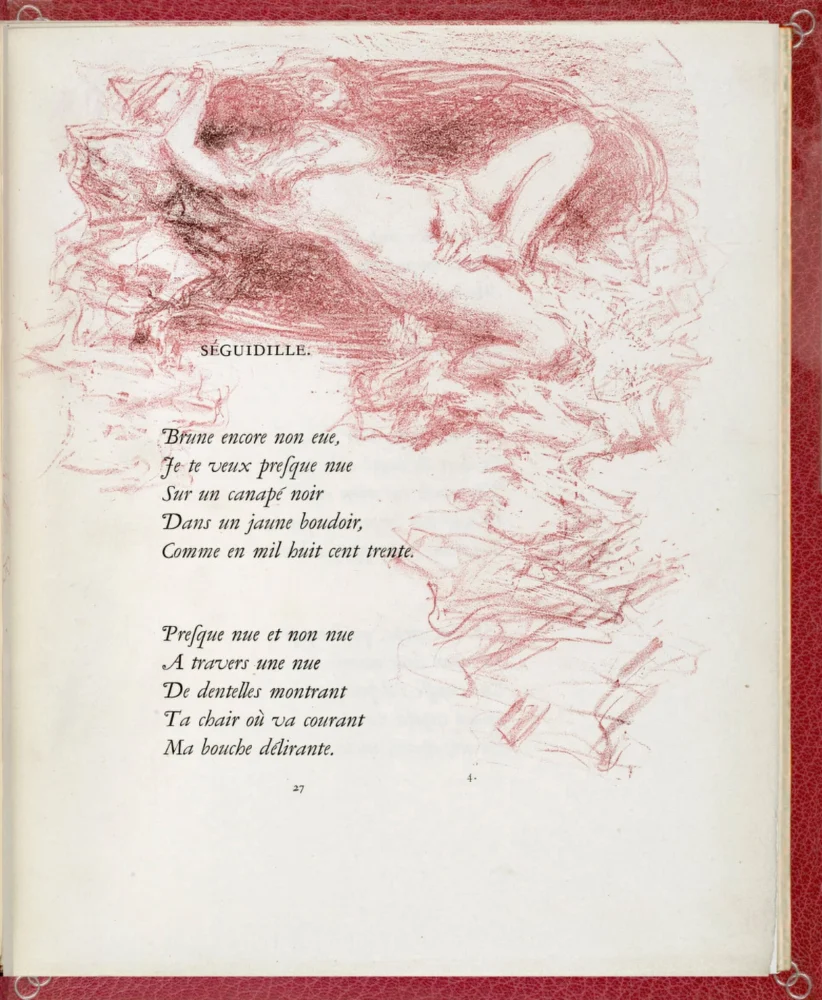 Pagina di Parallèlement di Verlaine con litografie di Pierre Bonnard, edizione Vollard 1900