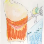 Radici • Ligabue Scipione Zavattini 18 Cesare Zavattini, Autoritratto con frutta, s.d. (anni ’70) tecnica mista su carta di riso
