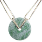 Collana Oro bianco e oro giallo Bi in giada brillanti Collezione Gioielleria Brunelli