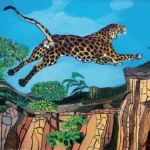 Radici • Ligabue Scipione Zavattini 5 Leopardo sulla roccia 1960 olio su tela cm 60 x 50