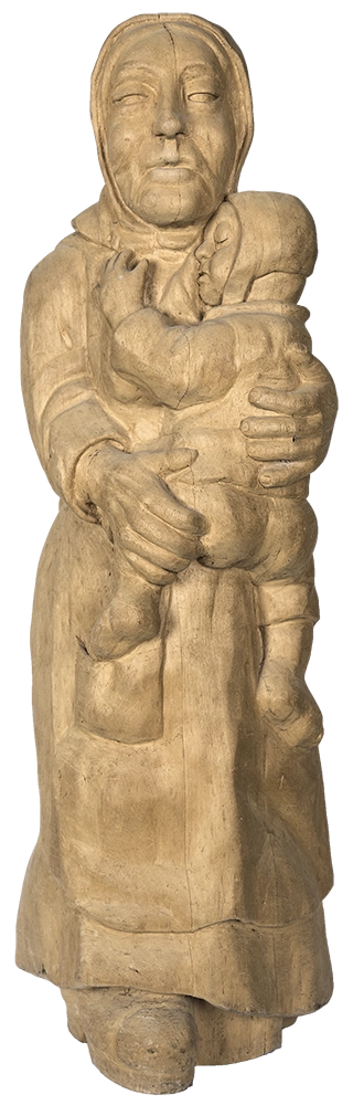 Nonna e nipote, 1972 legno, cm 81 x 23 x 27 Annunziata Scipione Nonna e nipote, 1972 legno, cm 81 x 23 x 27