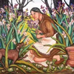 Radici • Ligabue Scipione Zavattini 7 Annunziata Scipione Signora tra i gigli, 1991 olio su tela, cm 50 x 70